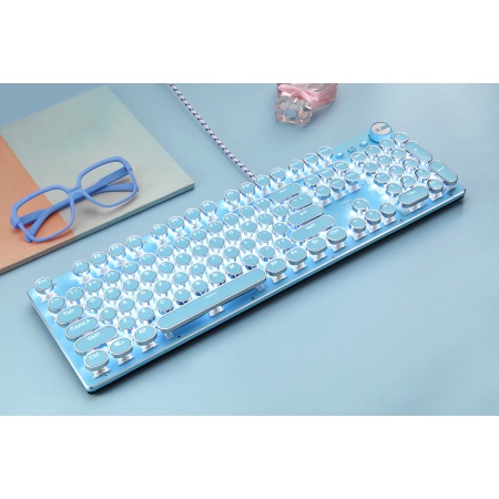 新盟K901朋克机械多功能键盘蓝色
