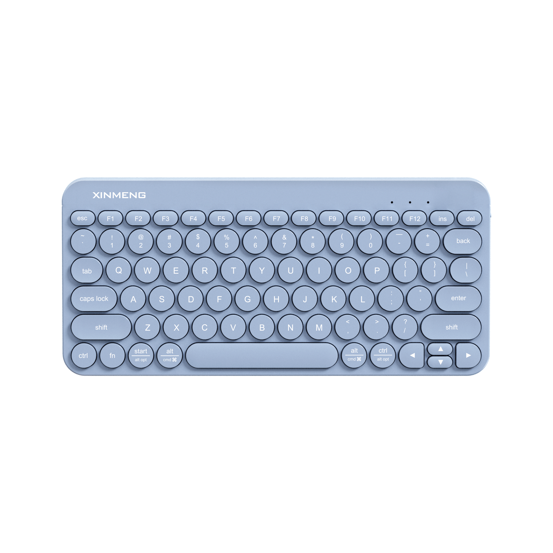 新盟K702蓝牙+2.4G双模无线单键盘 蓝色