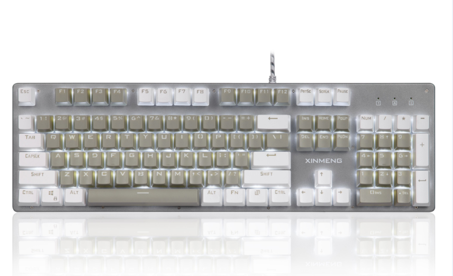 新盟K901插拔机械键盘灰白