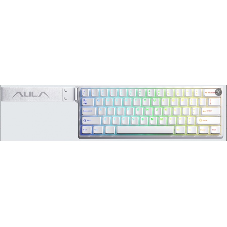 狼蛛（AULA）WiN60 白色侧刻 灰木磁轴键盘白